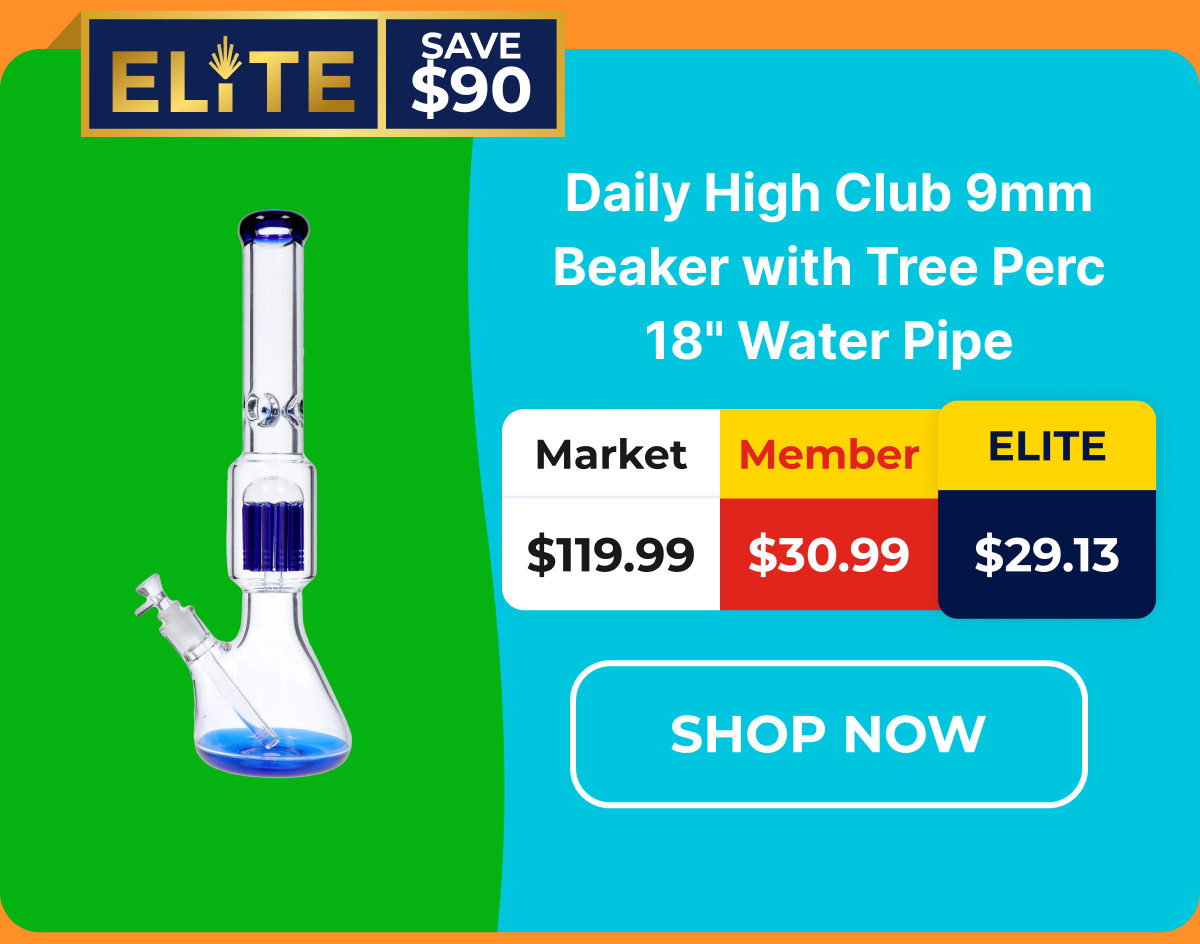 Daily High Club 9mm Beaker with Tree Perc 18" Water Pipe