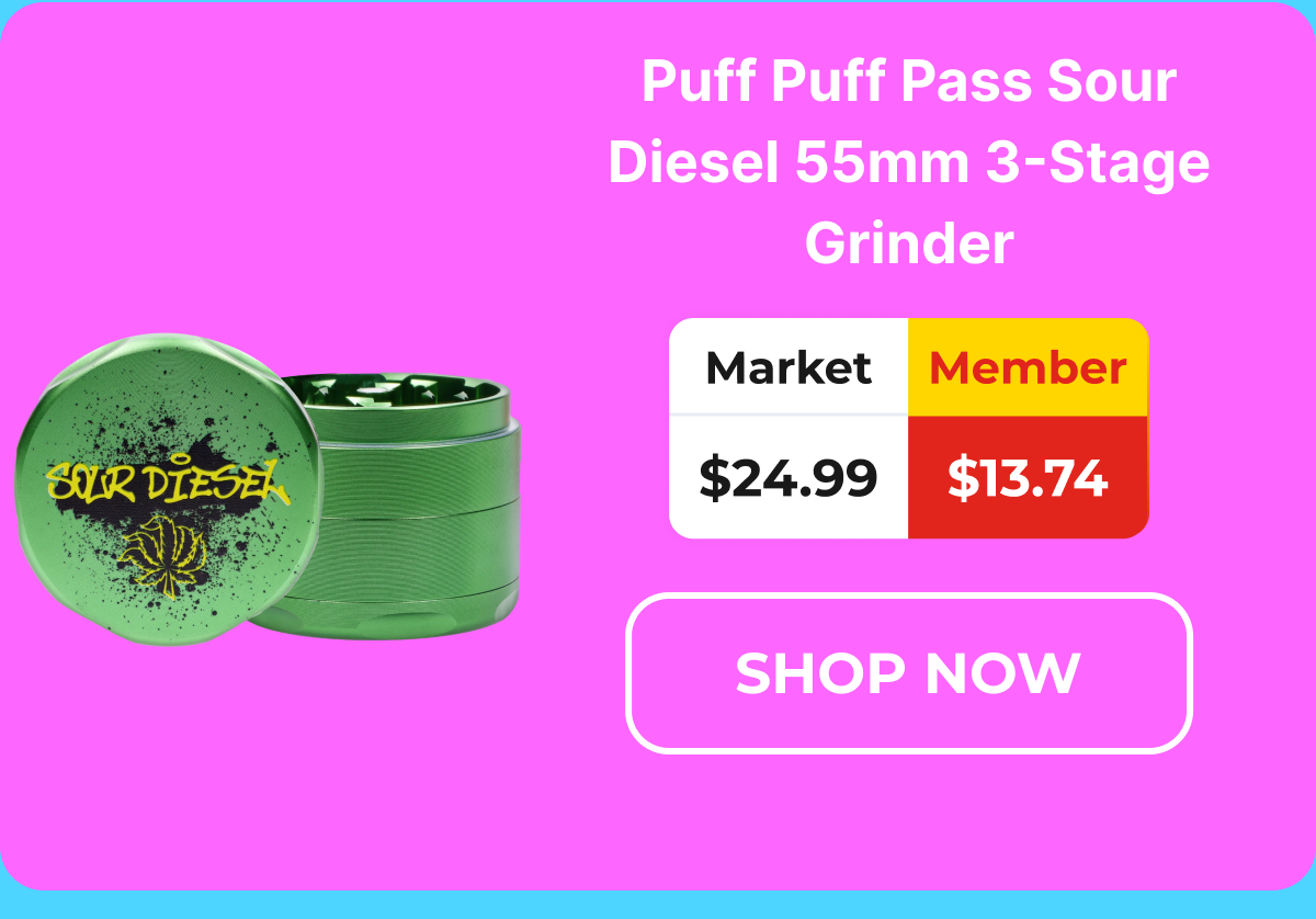 Puff Puff Pass Sour Diesel 55mm 3-Stage Grinder