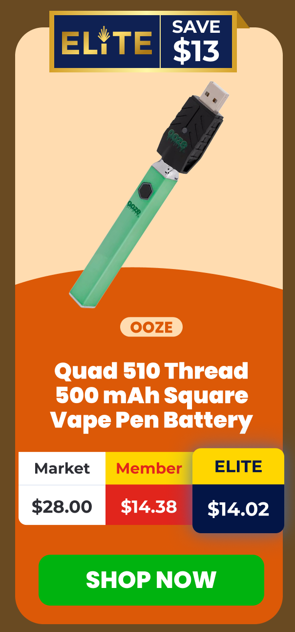 Ooze Quad Flex Temp Vape Pen 510 Battery 