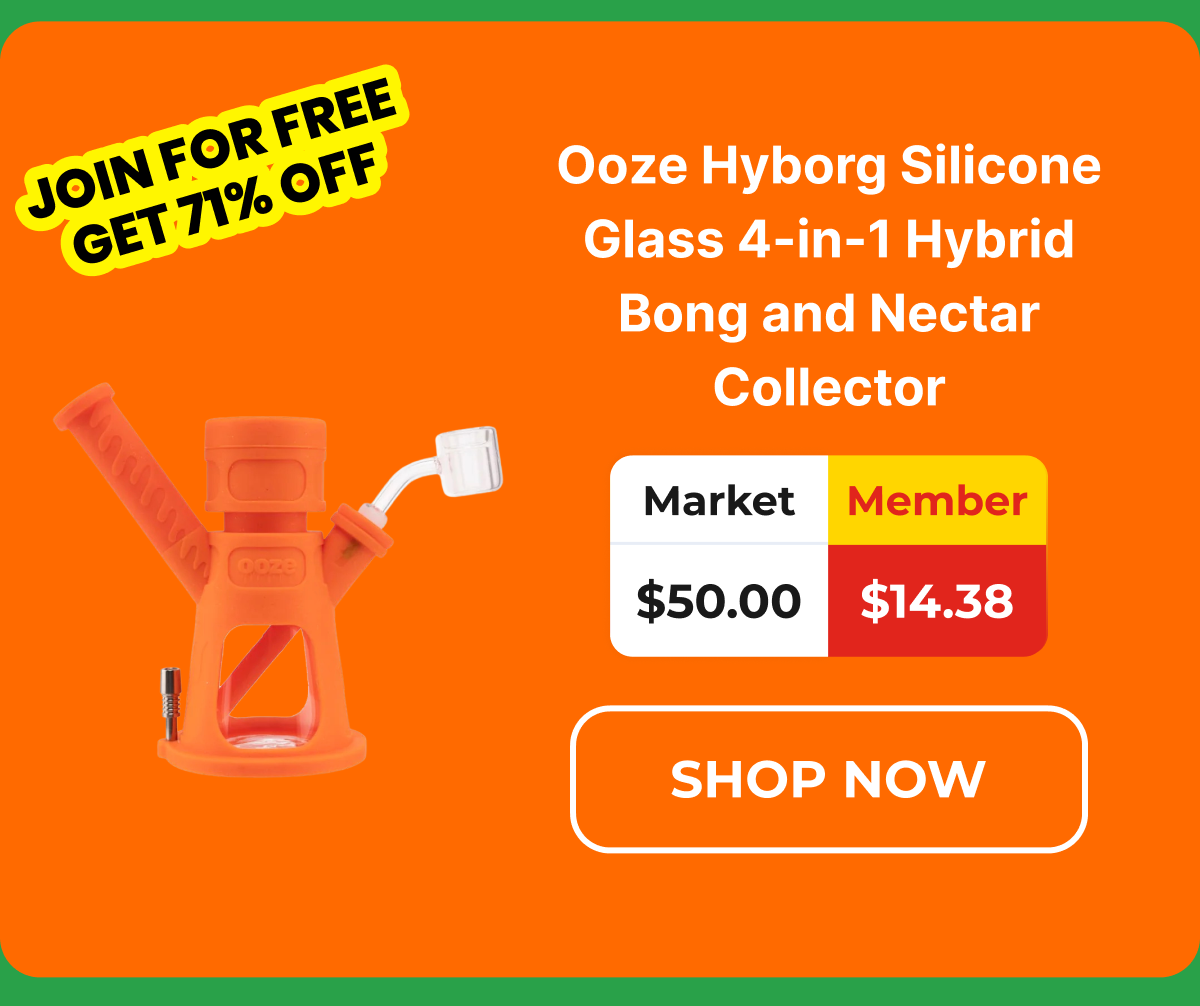 Ooze Hyborg Silicone Glass 4-in-1 Hybrid Bong and Nectar Collector