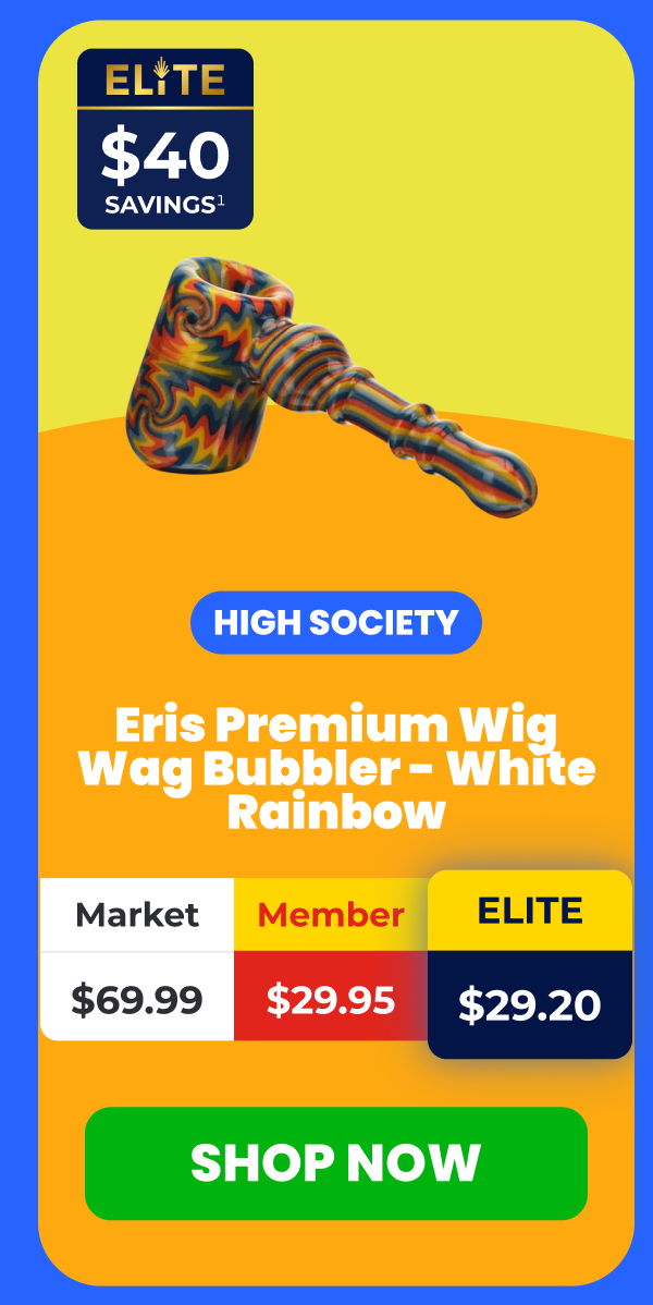 Eris Premium Wig Wag Bubbler - White Rainbow