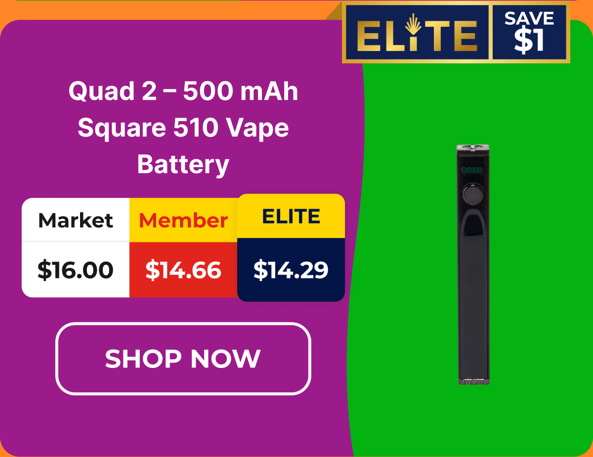 Quad 2 - 500 mAh Square 510 Vape Battery