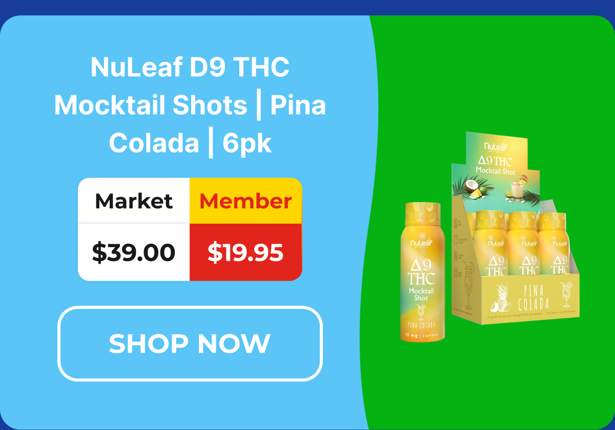 NuLeaf D9 THC Mocktail Shots | Pina Colada | 6pk
