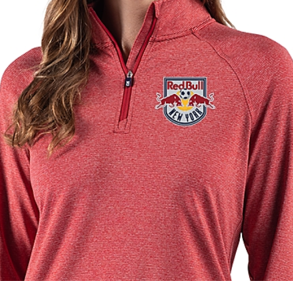 Woman wearing an Adapt quarter zip