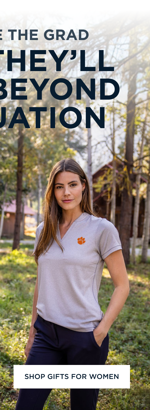 Woman wearing a grey polo | Shop Gifts For Women