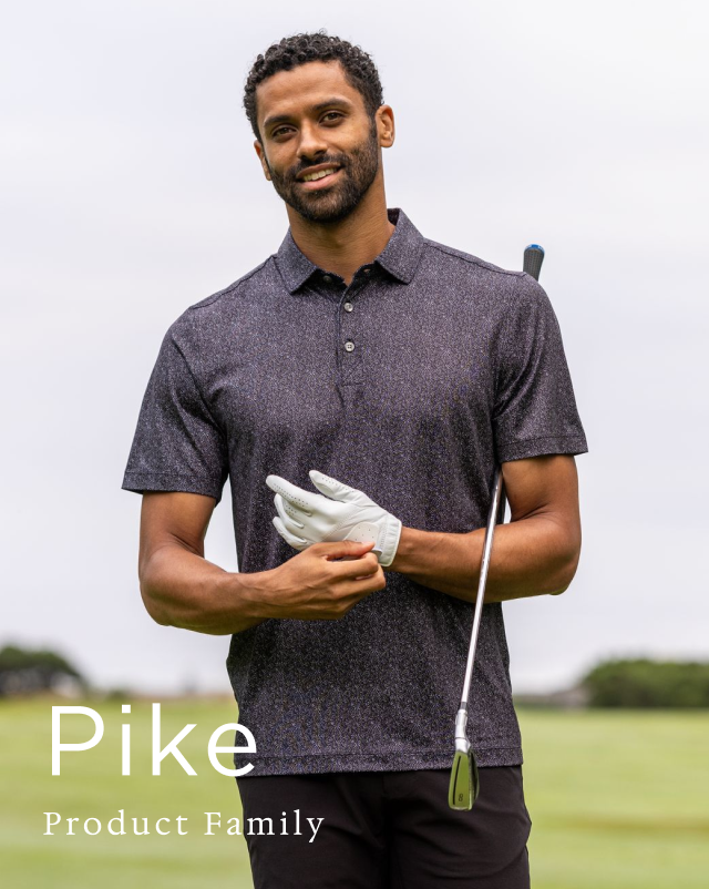 Man wearing Pike polo | Pike Product Family
