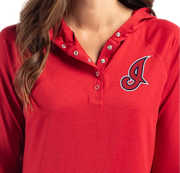 Woman wearing Coastline pullover