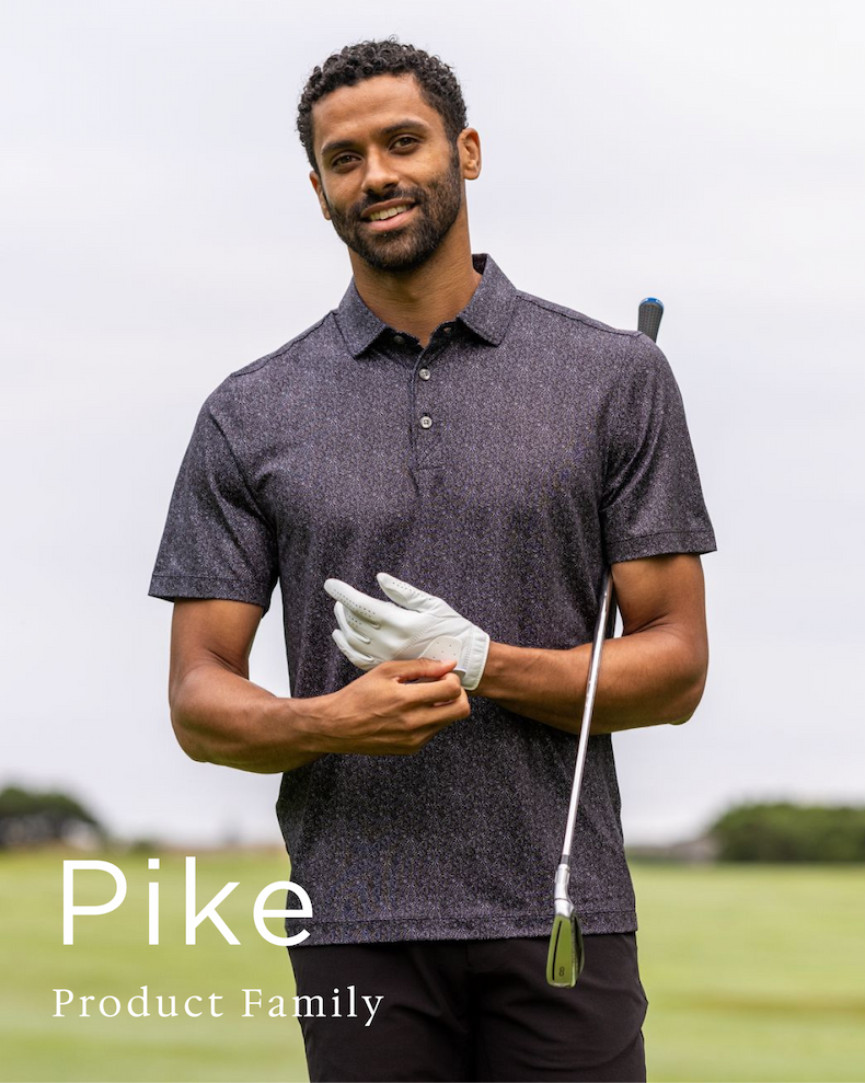 Man wearing Pike polo | Pike Product Family