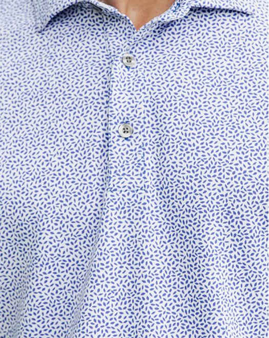 Close-up of VIRTUE | BOTANICAL PRINT POLO