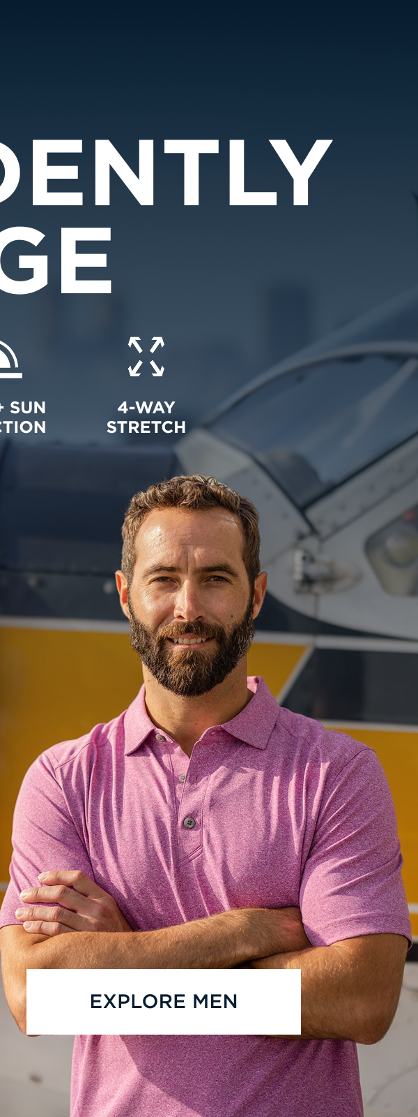 Man waring a gelato heather polo | Explore Men