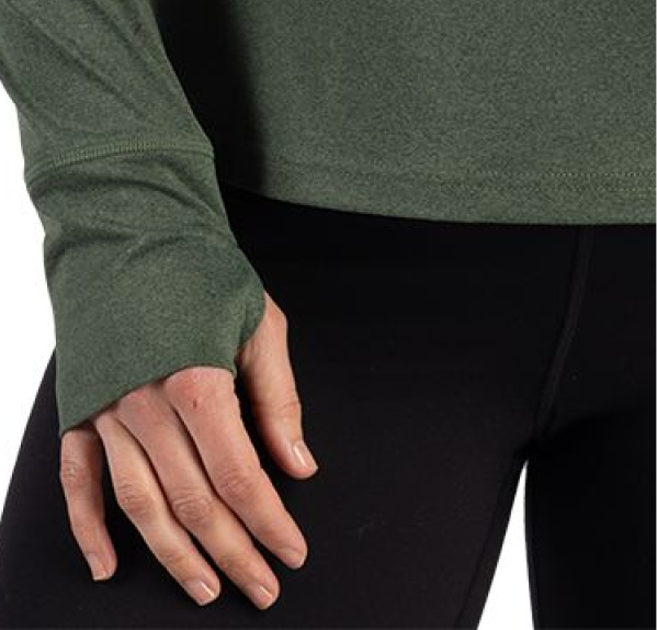 Woman wearing Forge quarter zip