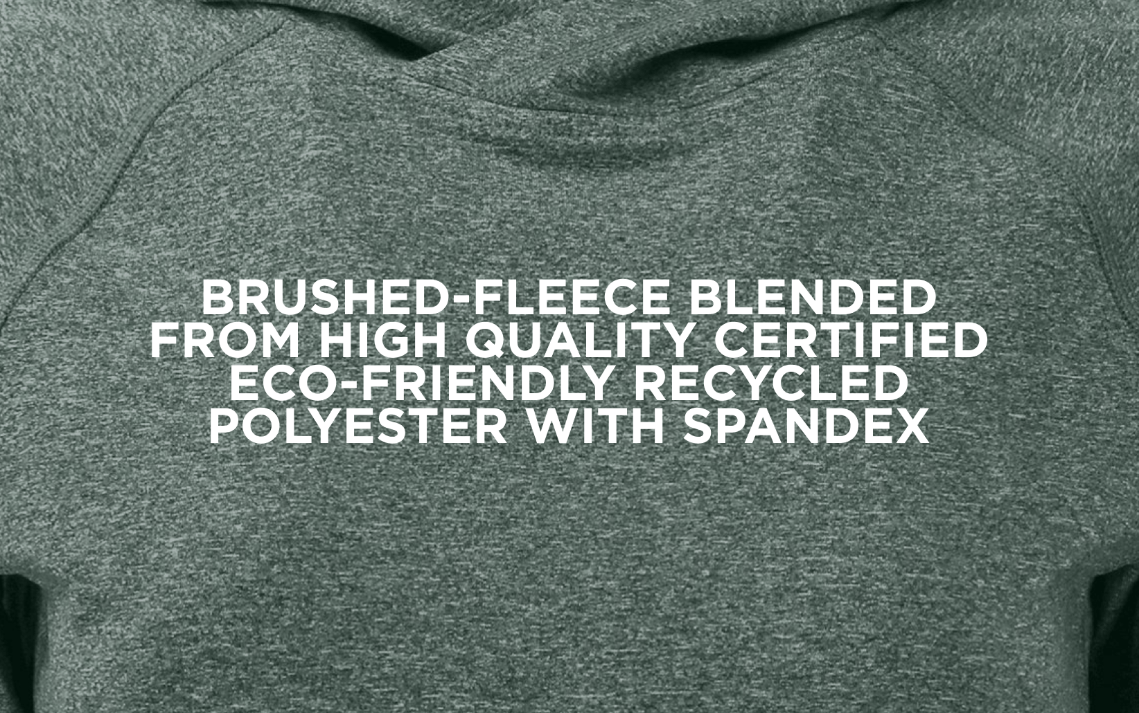 Fabric details of the Cutter & Buck Adapt Recycled Soft Knit Stretch Womens Hooded Pullover Hunter Heather