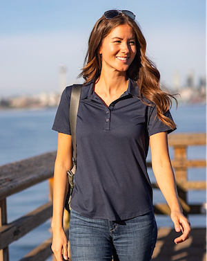 Woman with Blue Polo
