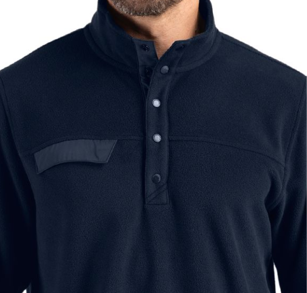 Man wearing Woodland snap pullover