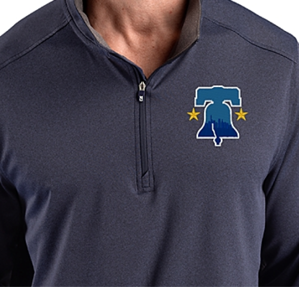 Man wearing Forge quarter zip
