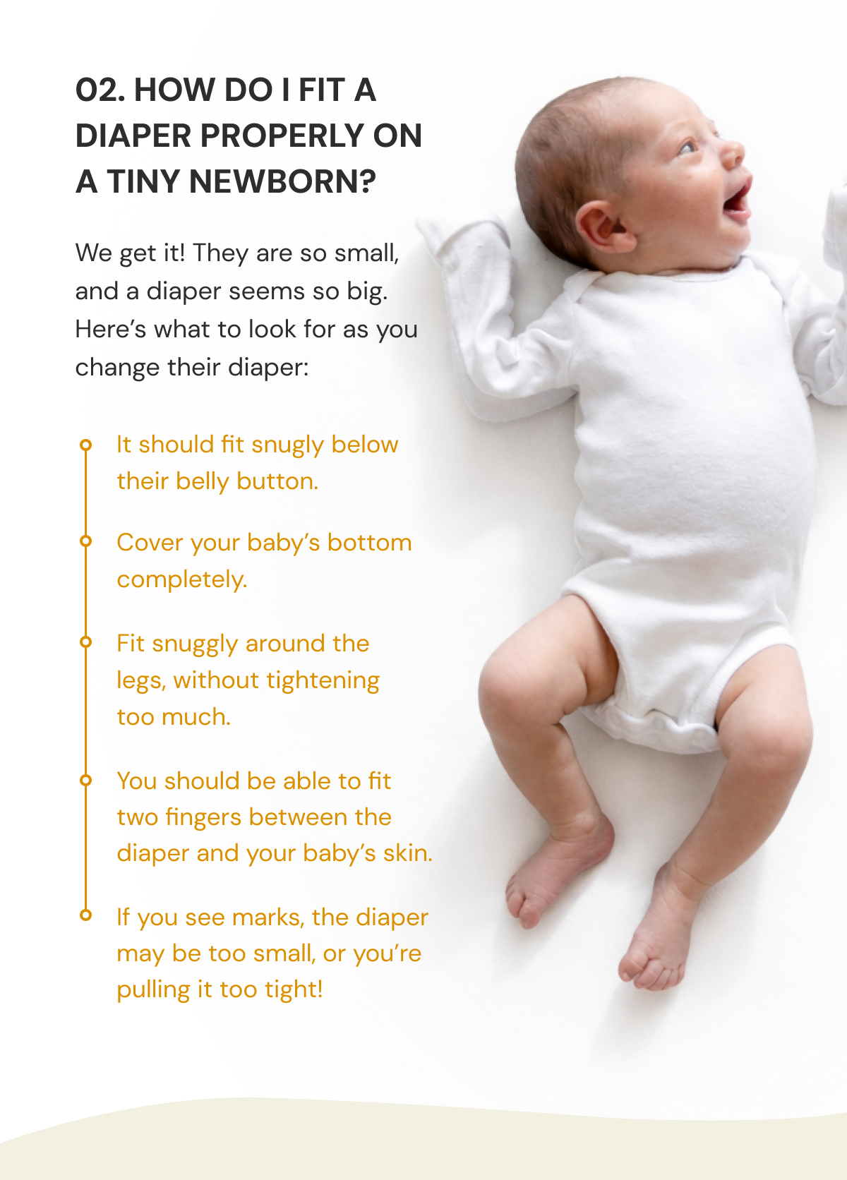 How do I fit a Diaper on a tiny newborn?