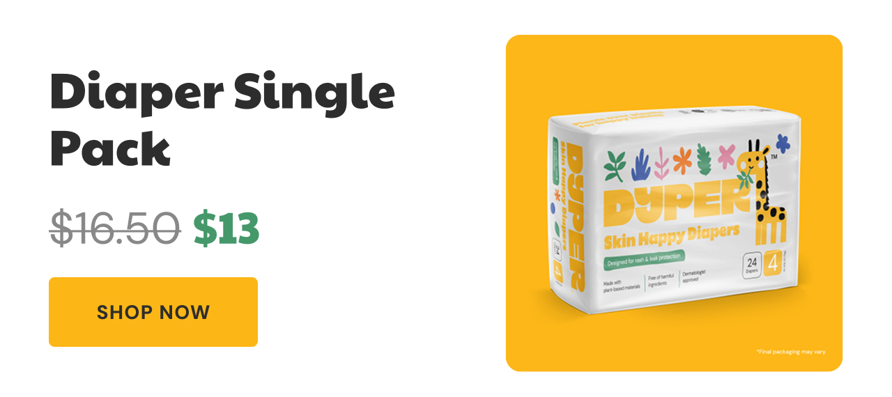 Diaper Single Pack | Perfect for trying us out or stocking your diaper bag. Upgrade to gentle, plant-based diapers today.