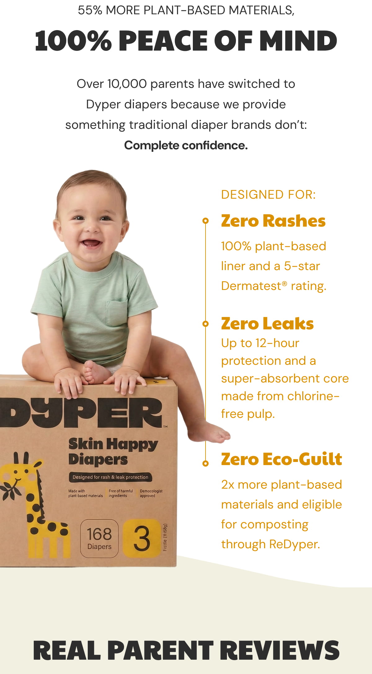 55% More Plant-Based Materials, 100% Peace Of Mind