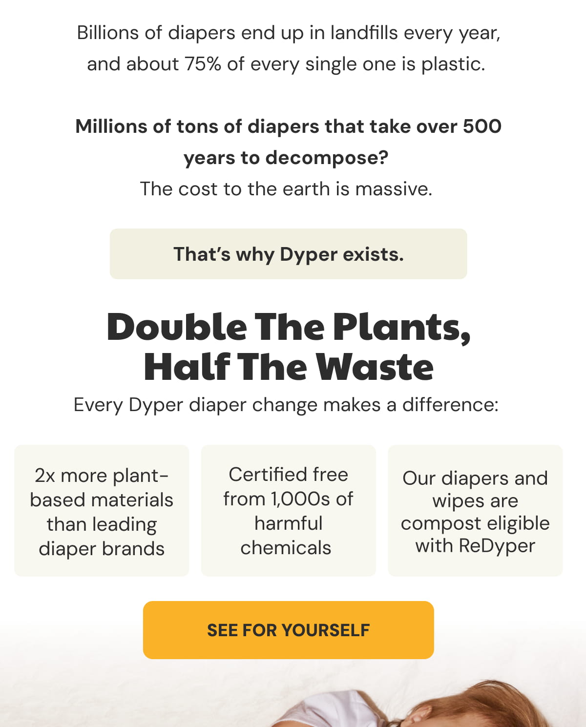 Millions of tons of diapers that take over 500 years to decompose?