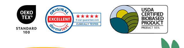 OEKO TEXT Standard | Clinically tested | USDA Certified Biobased Product