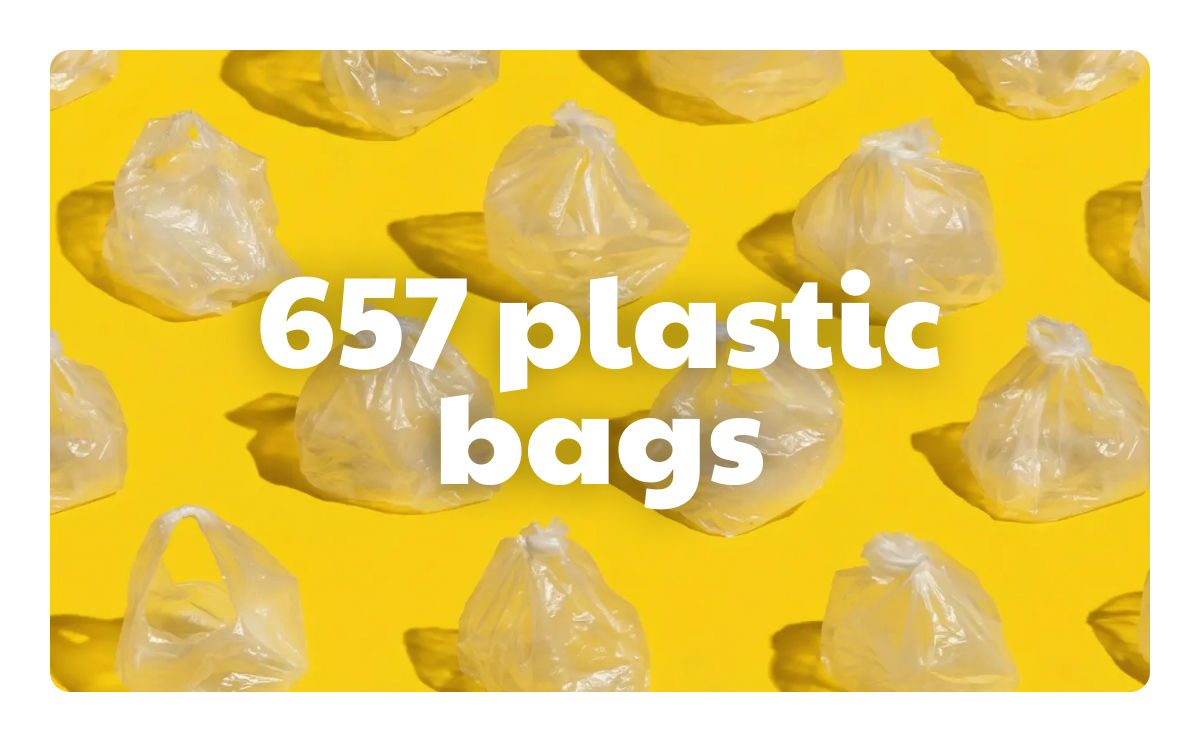 657 plastic bags
