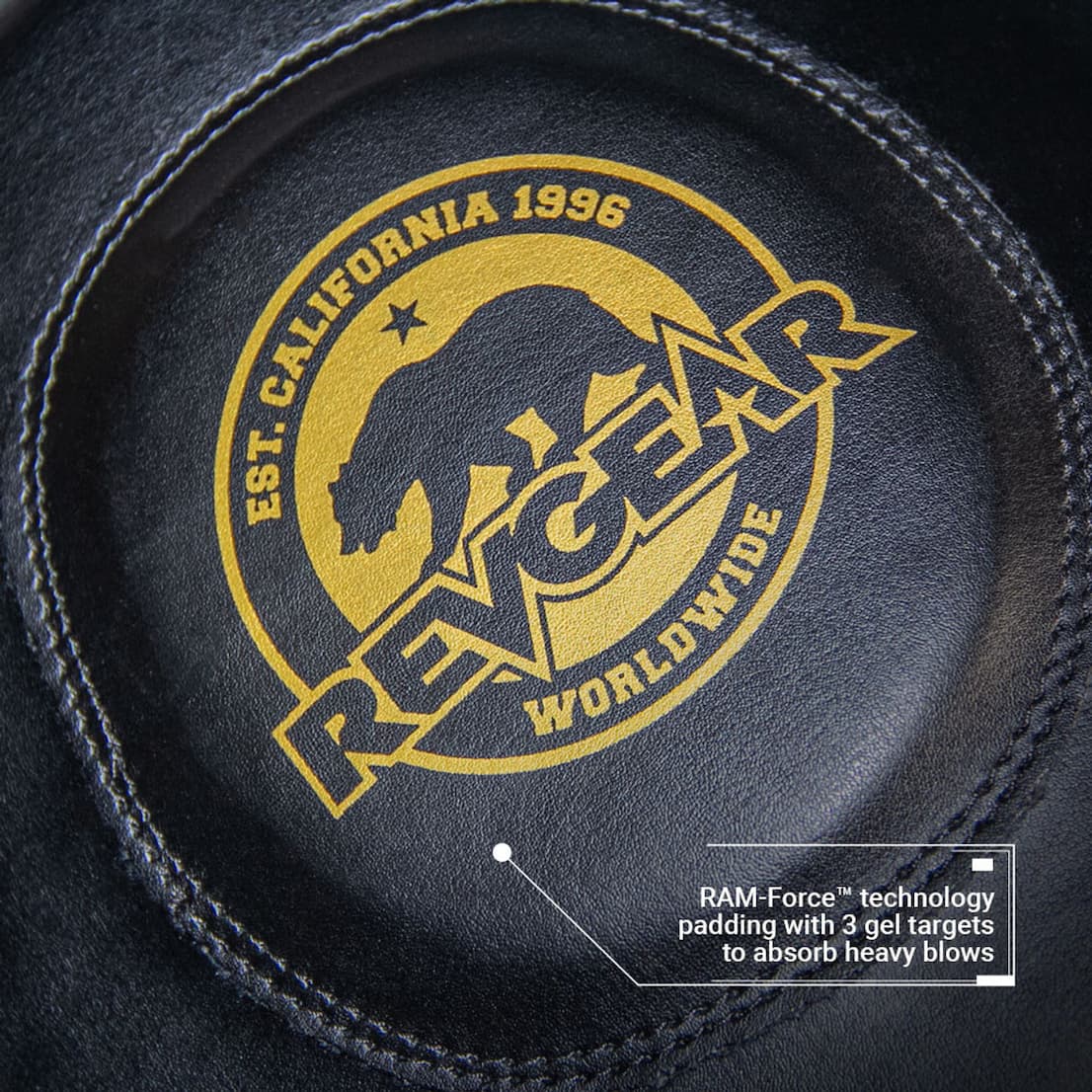 RAM-Force technology padding with 3 gel targets to absorb heavy blows