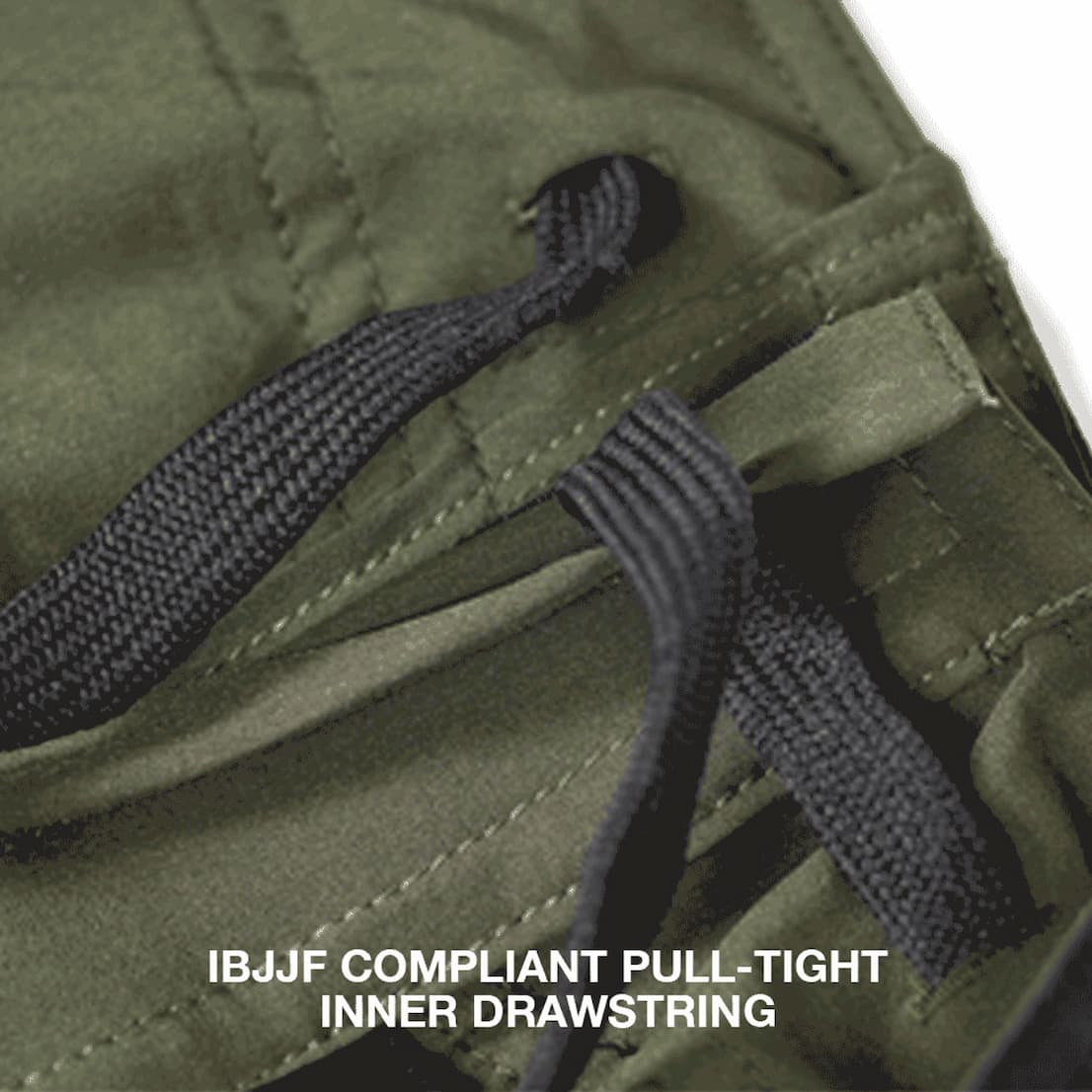 IBJJF compliant pull-tught inner drawstring