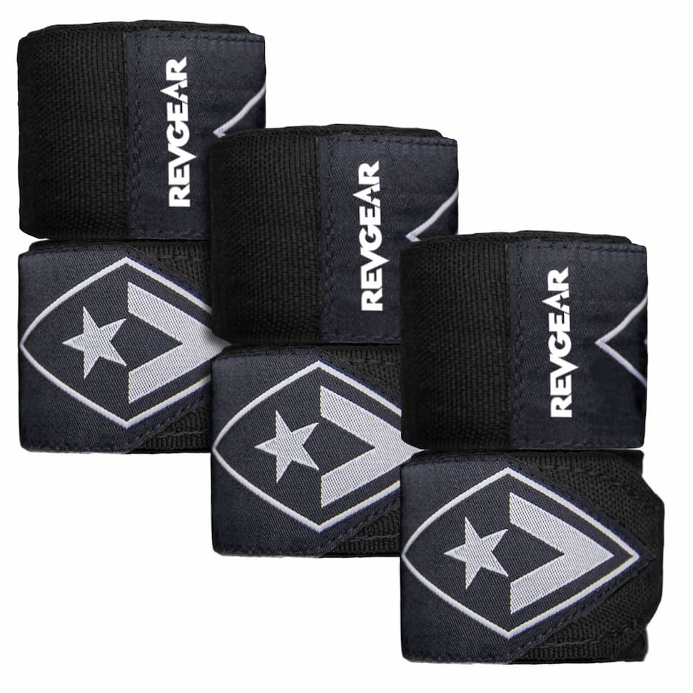 180" Hand Wraps 3-Pack Bundle with Free Wash Bag - Black