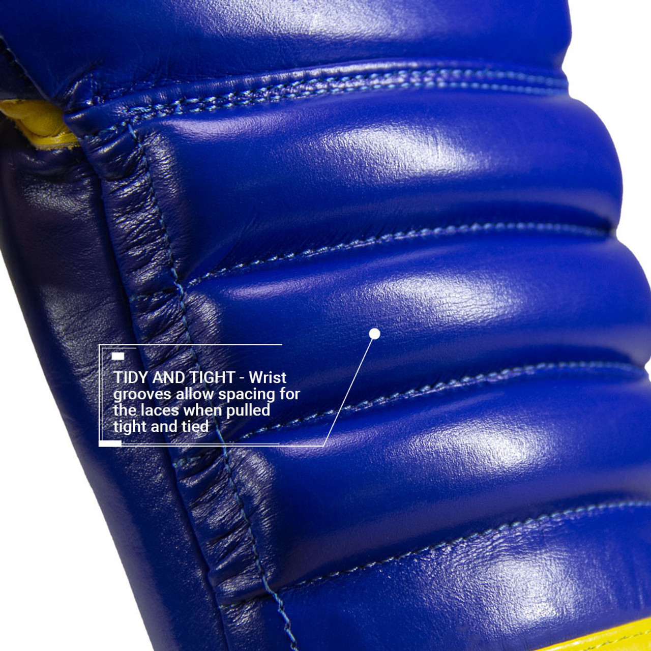 Tidy and tight - Wrist grooves allow spacing for the laced when pulled tight and tied.