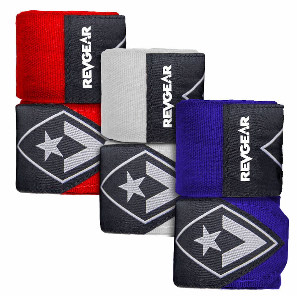 180" Hand Wraps 3-Pack Bundle with Free Wash Bag - Red/White/Blue