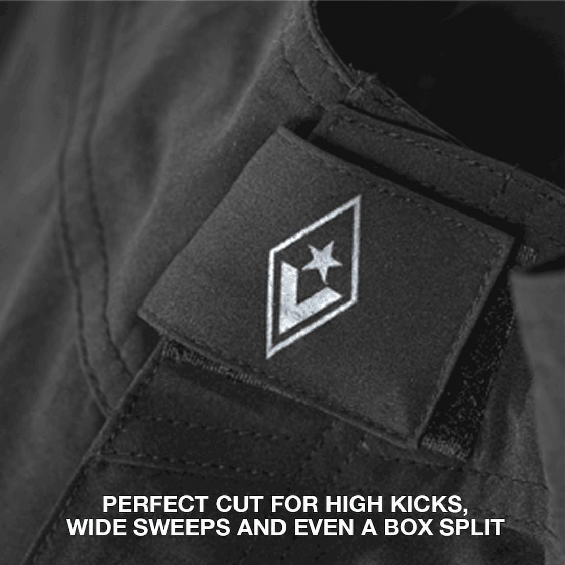 Perfect cut for high kicks, wide sweeps and even a box split