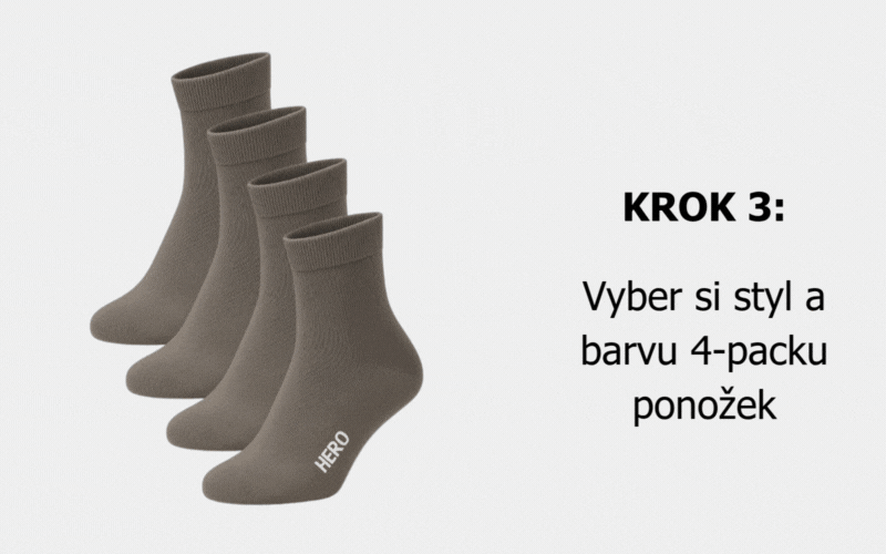 Vyber si styl a barvu 4-packu ponožek