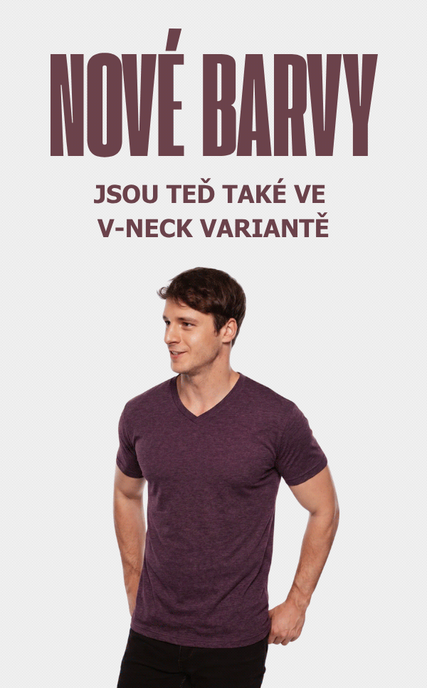 NOVÉ BARVY JSOU TEĎ TAKÉ VE V-NECK VARIANTĚ