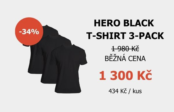 HERO Black T-Shirt 3-Pack