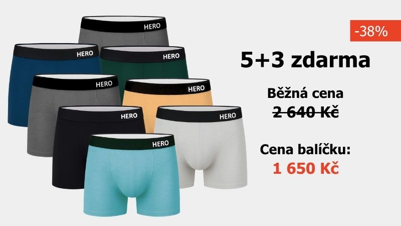 Boxerky 5+3 zdarma