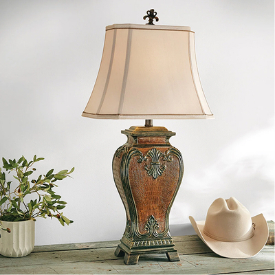 Western Faux Crocodile Table Lamp