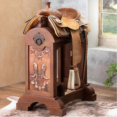 Rodeo Saddle Stand with Copper Panel
