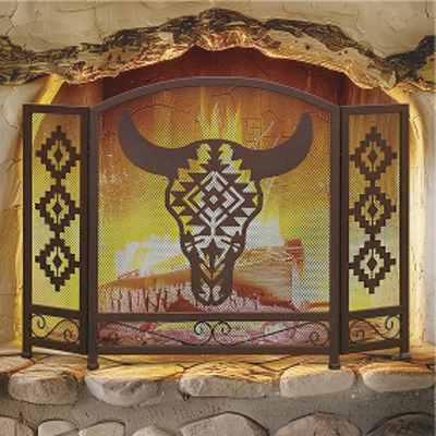 Buffalo Spirits Fireplace Screen