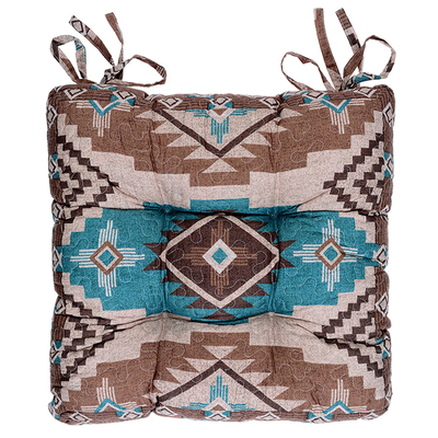 Mocha Turquoise Southwest Chair Pad
