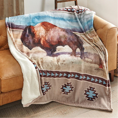 Buffalo Prairie Plush Sherpa Throw