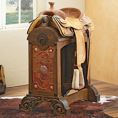 Lexington Saddle Stand with Copper Panel