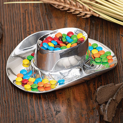 Silvery Cowboy Hat Candy Dish
