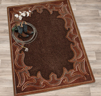 Western Stitched Brown Rug Collection