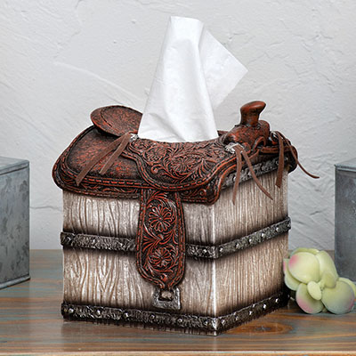 Western Saddle Tissue Box