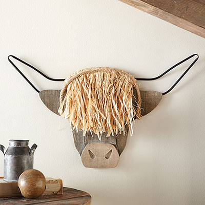 Highland Cow Wood Wall Hanging