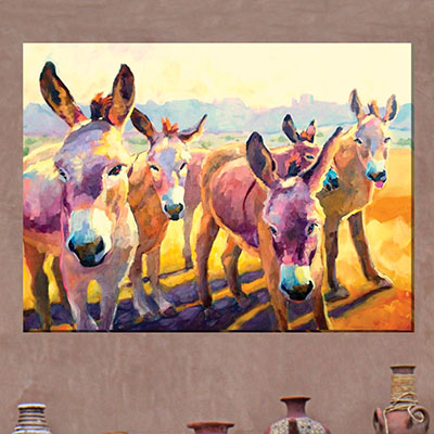 Donkey Pals Outdoor Canvas Wall Art