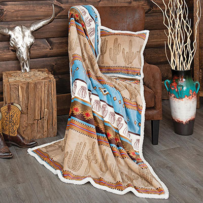 Cactus Horizon Sherpa Throw