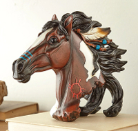 War Paint Horse Bust Sculpture