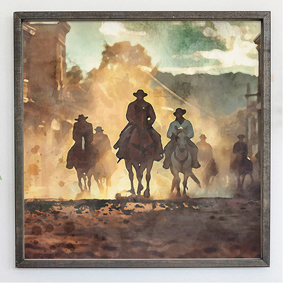 Dusty Trails Cowboy Framed Wall Art