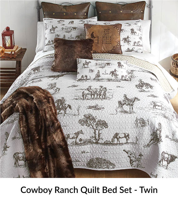 Cowboy Ranch Quilt Bed Set - Twin